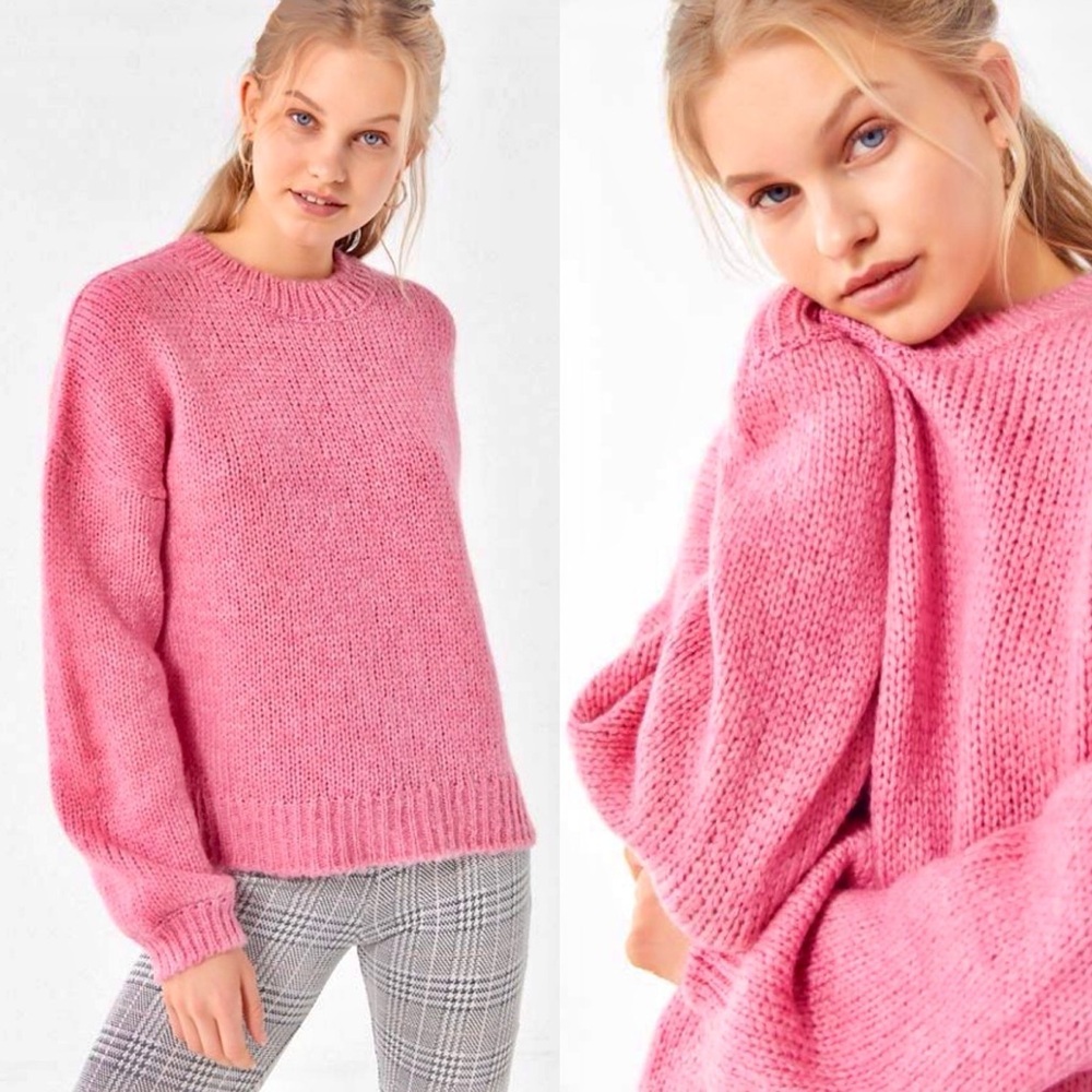 Urban Outfitters Pink Crew Neck Sweater